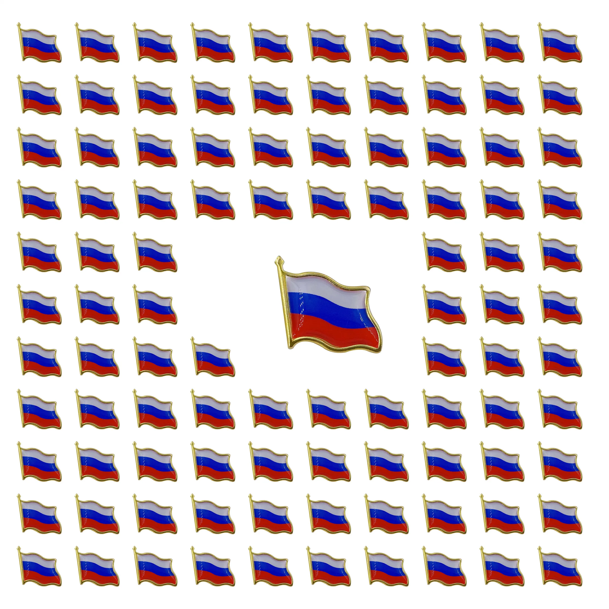 

100 шт., булавки для лацканов с флагом России, значок России, патриотическая эмалированная булавка для пиджака, булавка с лацканами