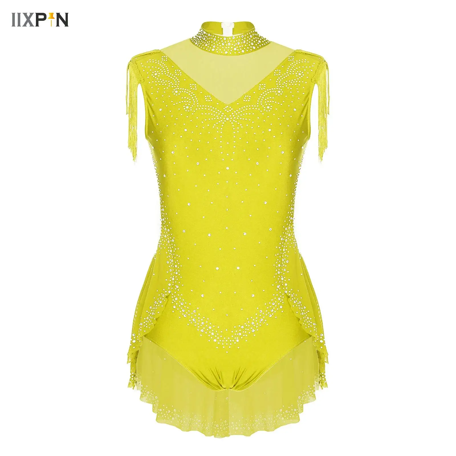 

Tassel Skirted Bodysuit Kids Girls Ballet Dance Leotard Tulle Skirted Ballerina Stage Performance Dresses Modern Lyrical Costume