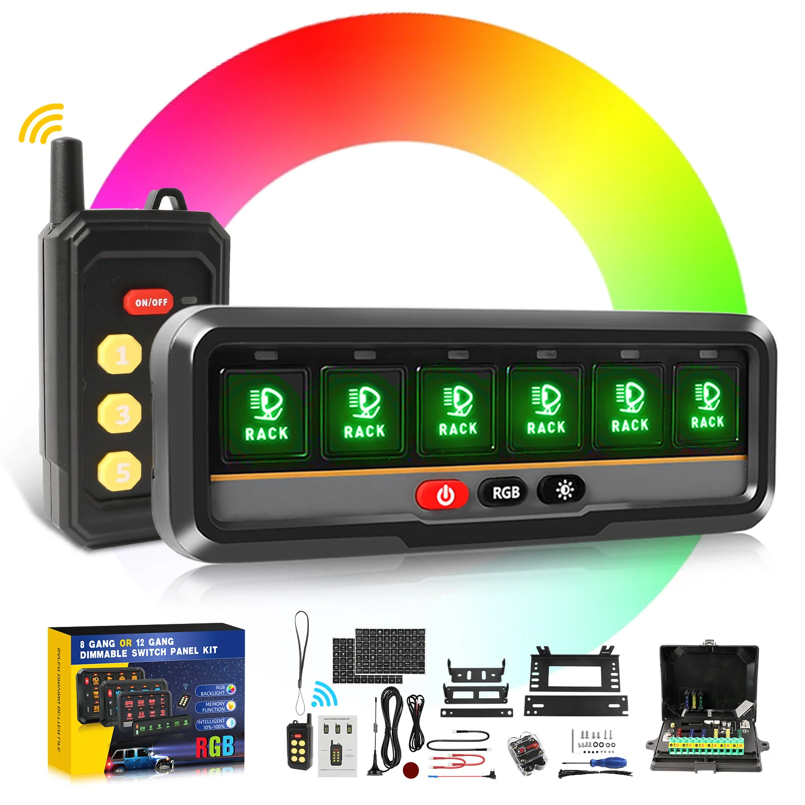 

6-Key control panel APP remote control car spotlight modification 6-way switch