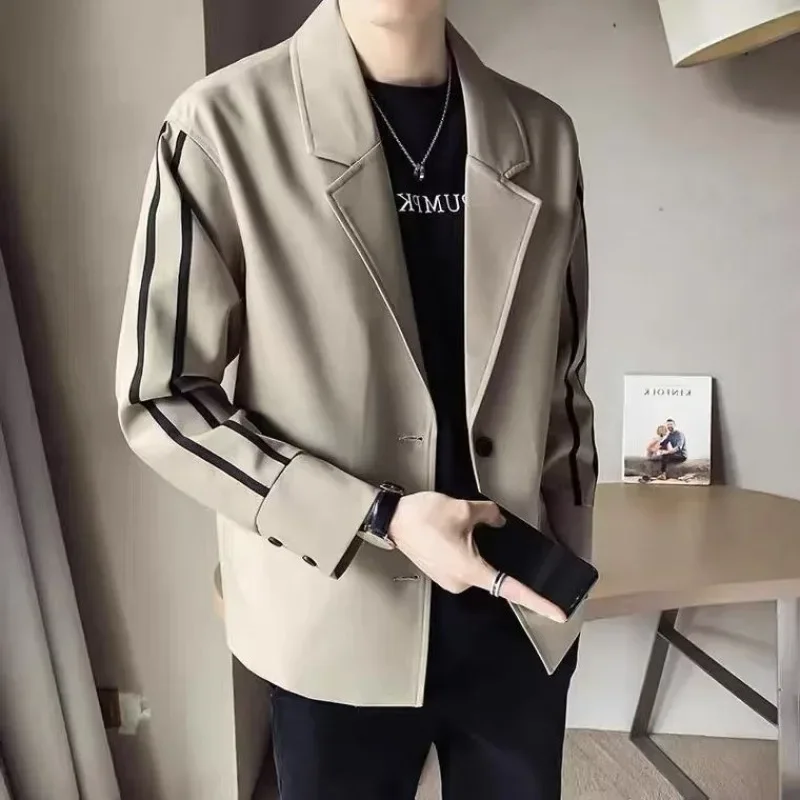 Party Man Suits and Blazers Striped Single Breasted Coats Jacket for Men Classic Summer High Quality Original Elegant Menswear