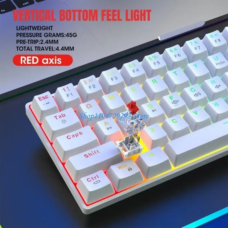 

Y2GD V900 Mechanical Keyboard With 61Keys Color Lighting Effects Hot Swappable Keypad
