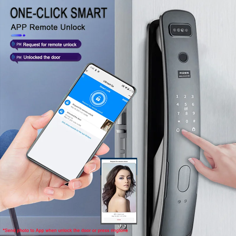 Usmart Go 3D Face Smart Door Lock Security Face & Camera Monitor Intelligent Fingerprint Password Electronic Key IC Unlock