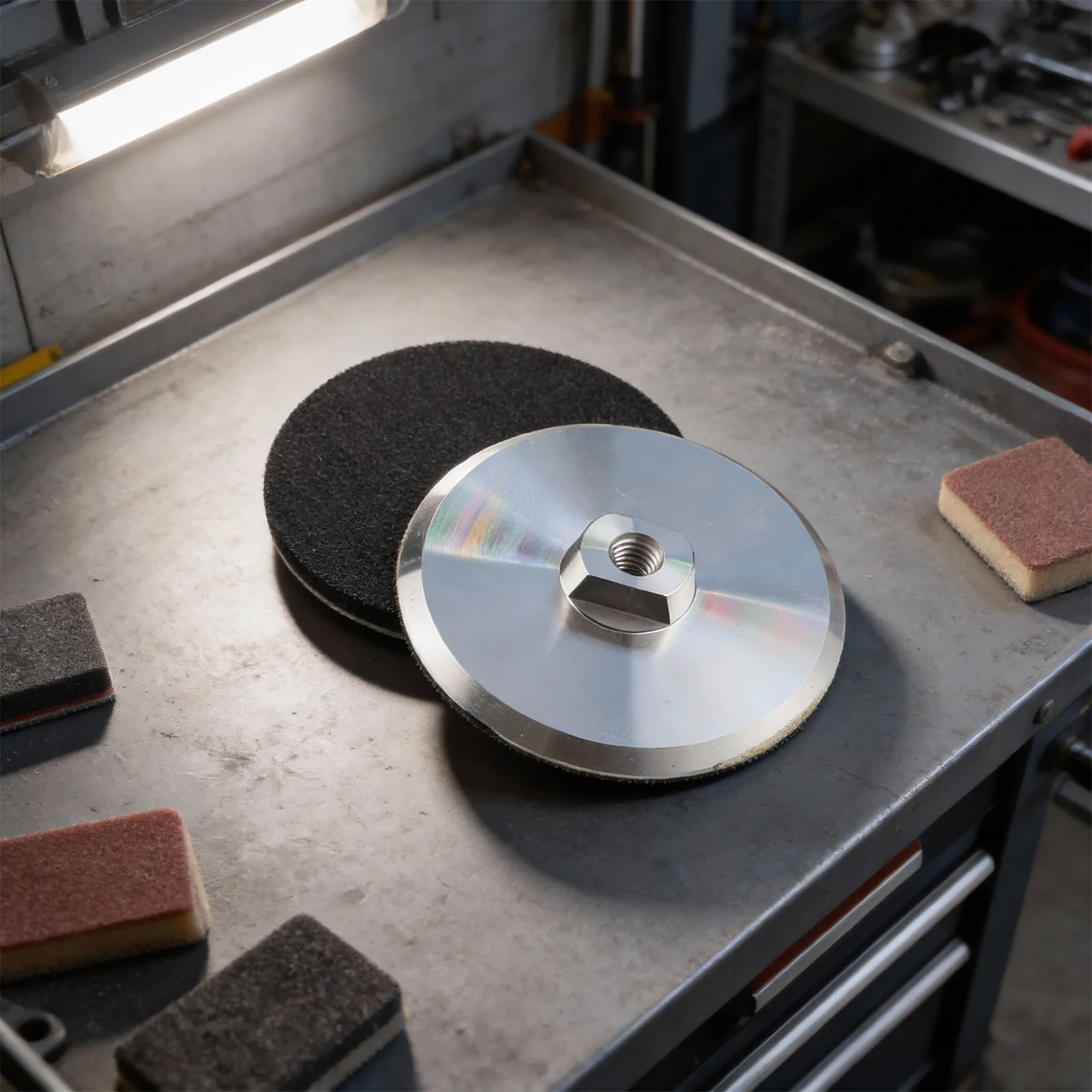 

Polishing Tools Aluminum Polishing Pad 5 Inch Size Air Polisher Attachment Easy Pad Change Lightweight Design 125mm 5inch