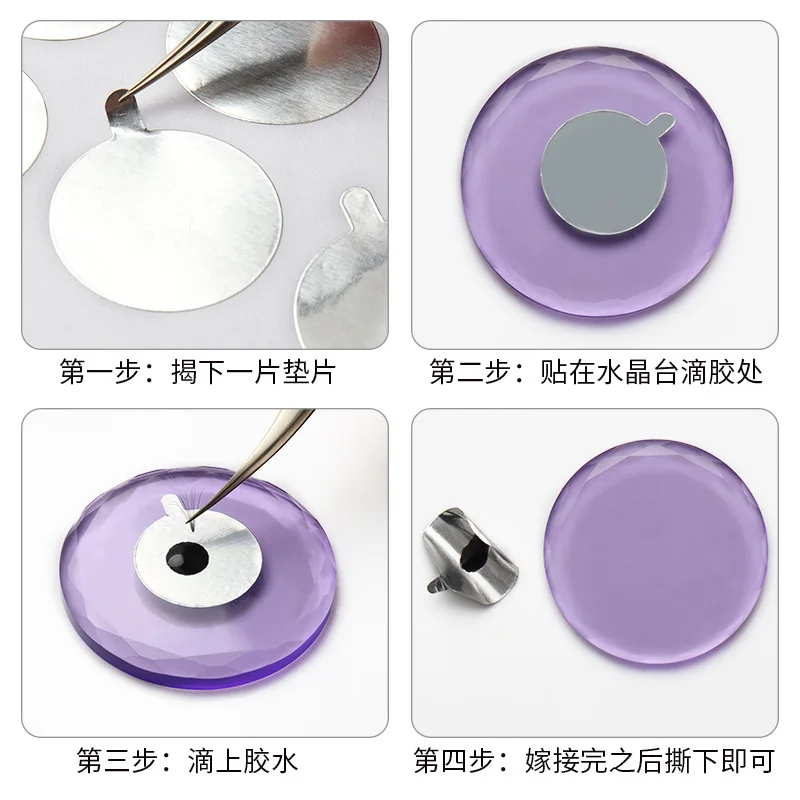 1 pc Round Crystal Jade Stone Eyelashes Glue Adhesive Pallet Grafting Lash Eyelash Extension Glue Holder Makeup Tools