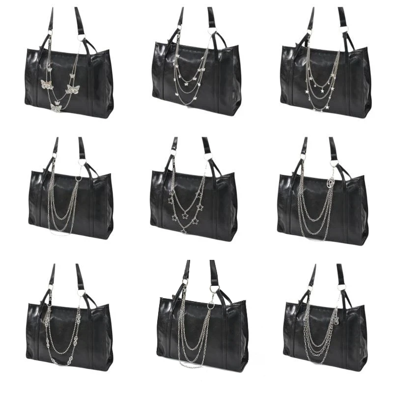 Multi-layer Metal Silver Bag Chain Straps Fashion DIY Replaceable Strap for Ladies Crossbody Shoulder Bags