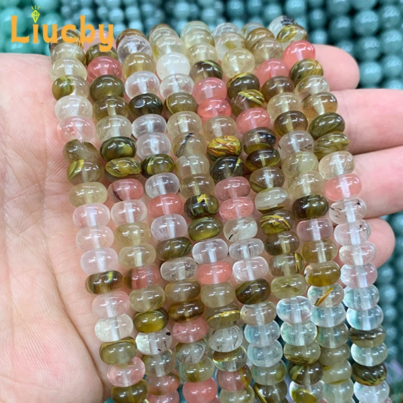 100% Naturstein Wassermelone schale Abakus Spacer Perlen für Schmuck herstellung DIY Dekoration Fußkettchen Zubehör 15 "Großhandel 4/6/8mm – Detail 5