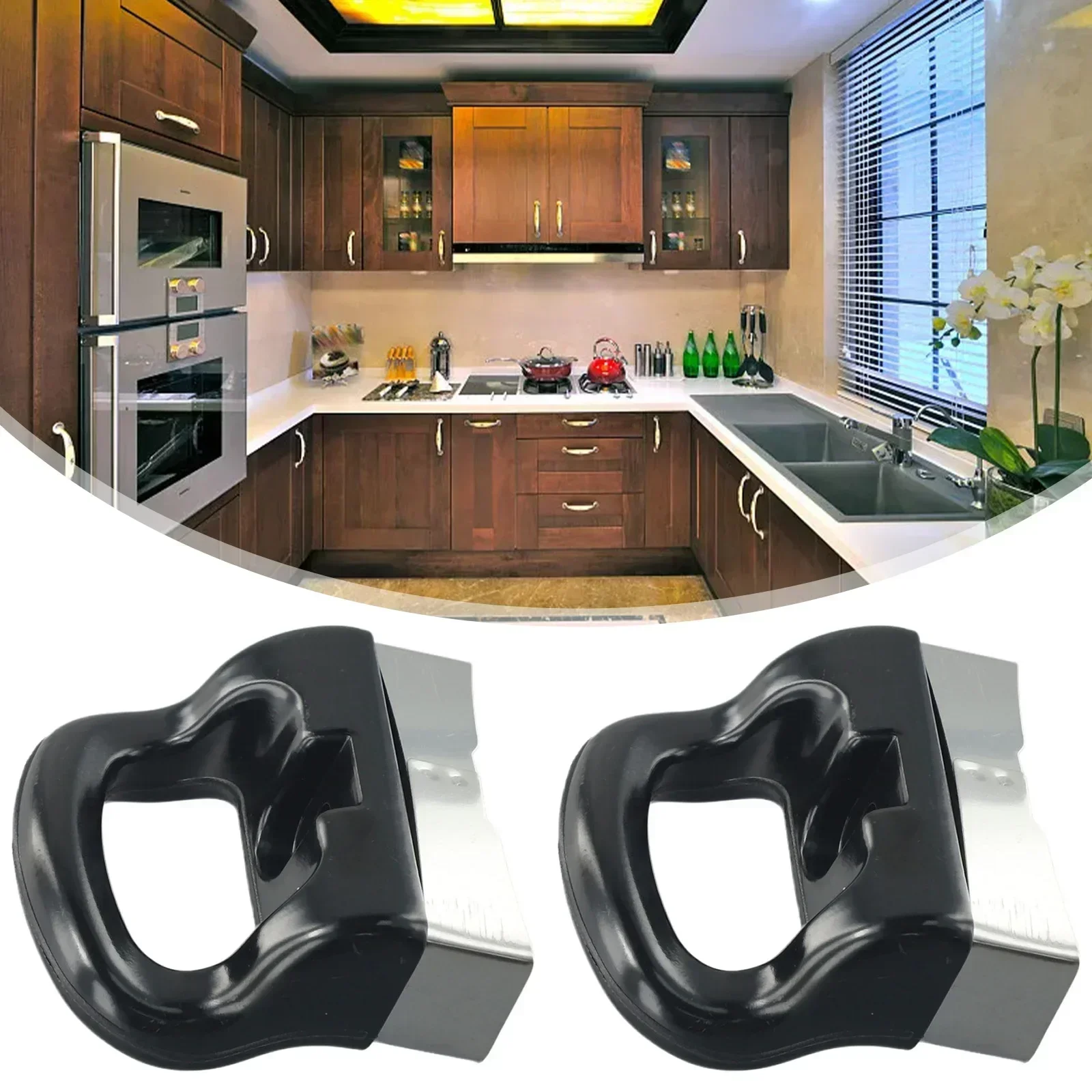 2PCS Pot Side Handles For Stockpot Steamer Pot Replacement Side Handle Black Cooker Steamer Cookware Pressure Pan Cooker Pot