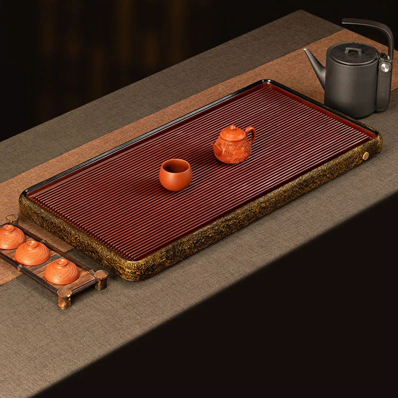 Wooden Ceremony Tea Tray Coasters Rectangle Hospitality Vintage Chinese Tea Tray Drainage Office Bandejas Home Decorationgs