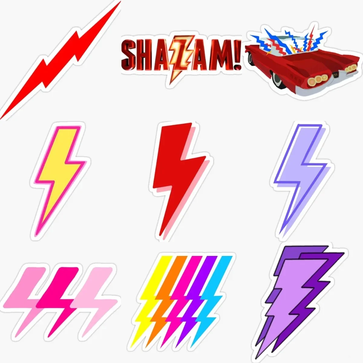 

Creative colour Lightning Logo PVC Waterproof Sticker for Decorate Car Window Laptop Motorcycle Wall Van Table Decal Accessories