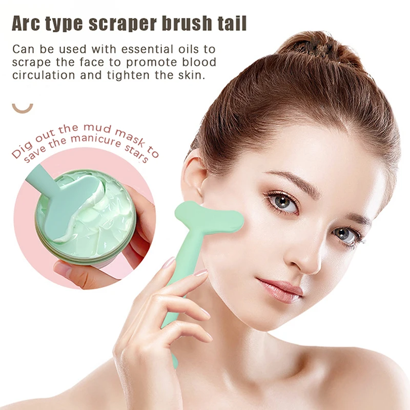 Double Head Silicone Facial Mask Brush Facial Massage Cleansing Brushes DIY Mud Film Scraper Facial Care Tool