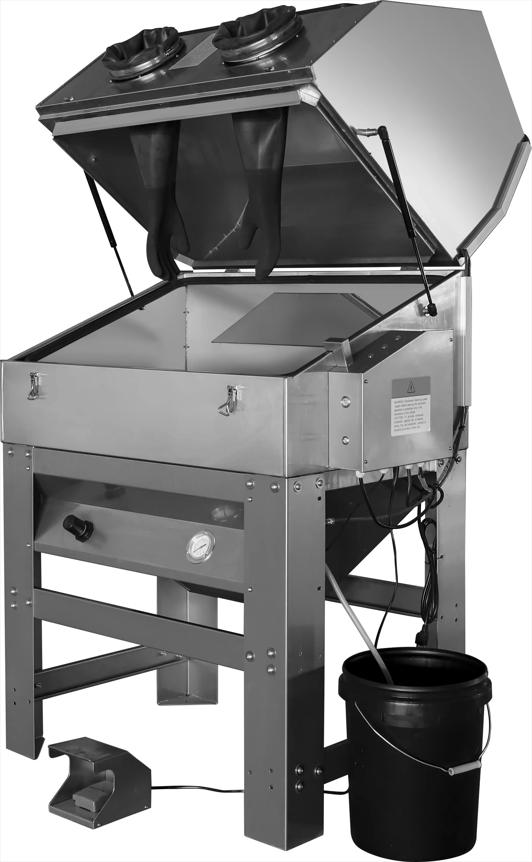 New  Industrial Electric 400L Stainless Steel Wet Blasting Cabinet Polishing Pump 550W AISI 304 Architectural Coatings