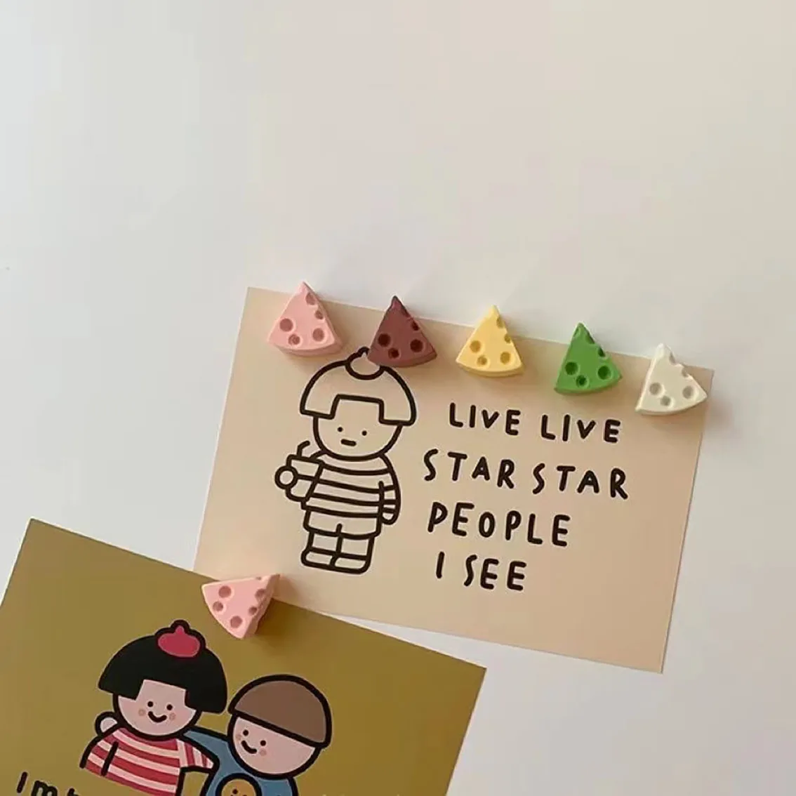 5/10pcs Cheese Mini Cheese Refrigerator Magnet Cute Small Magnetic Decoration Photo Message Wall