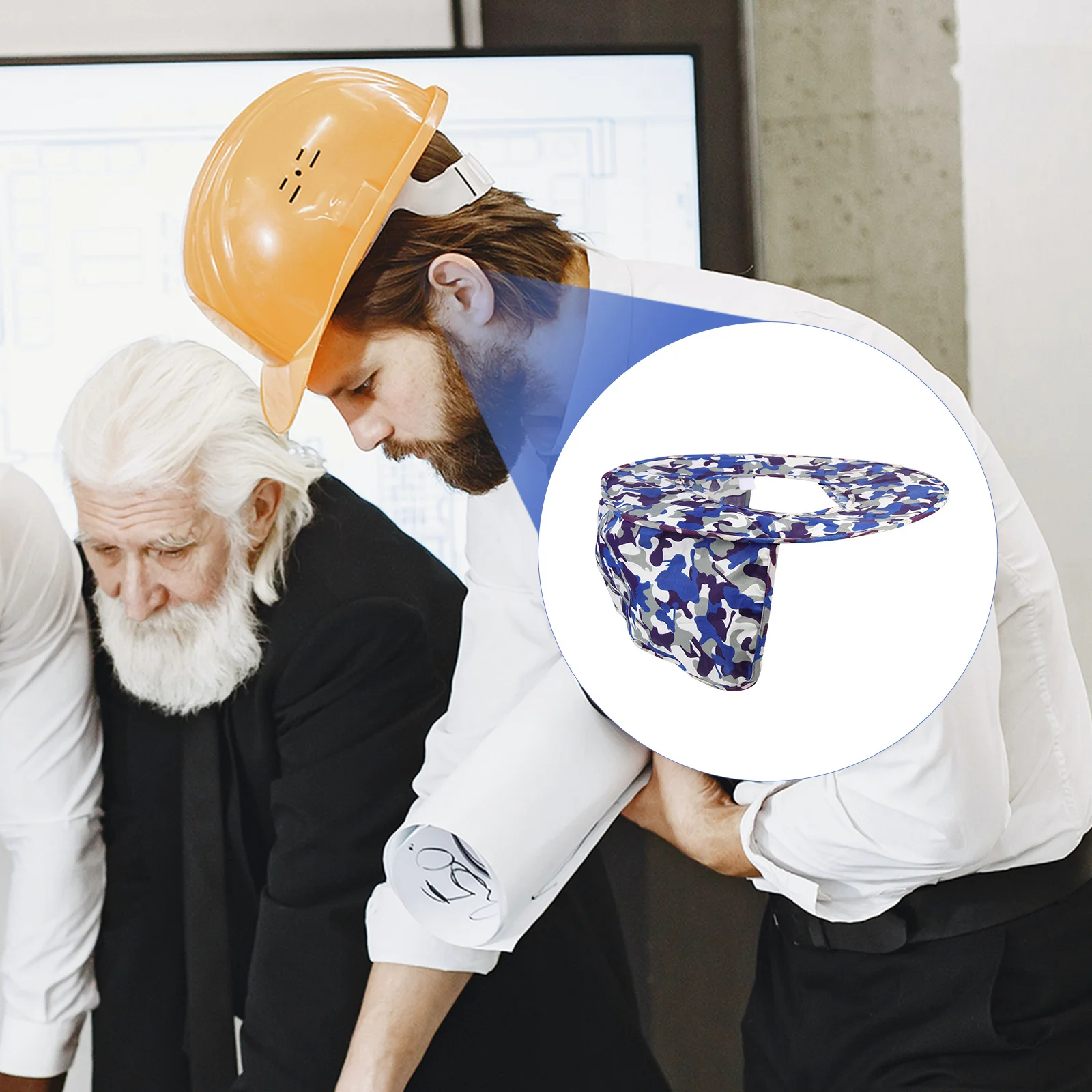 Construction Hard Hat Sun Shade Cooling Cover Neck Protector Breathable Sweat-Absorbent Accessories for Outdoor Work