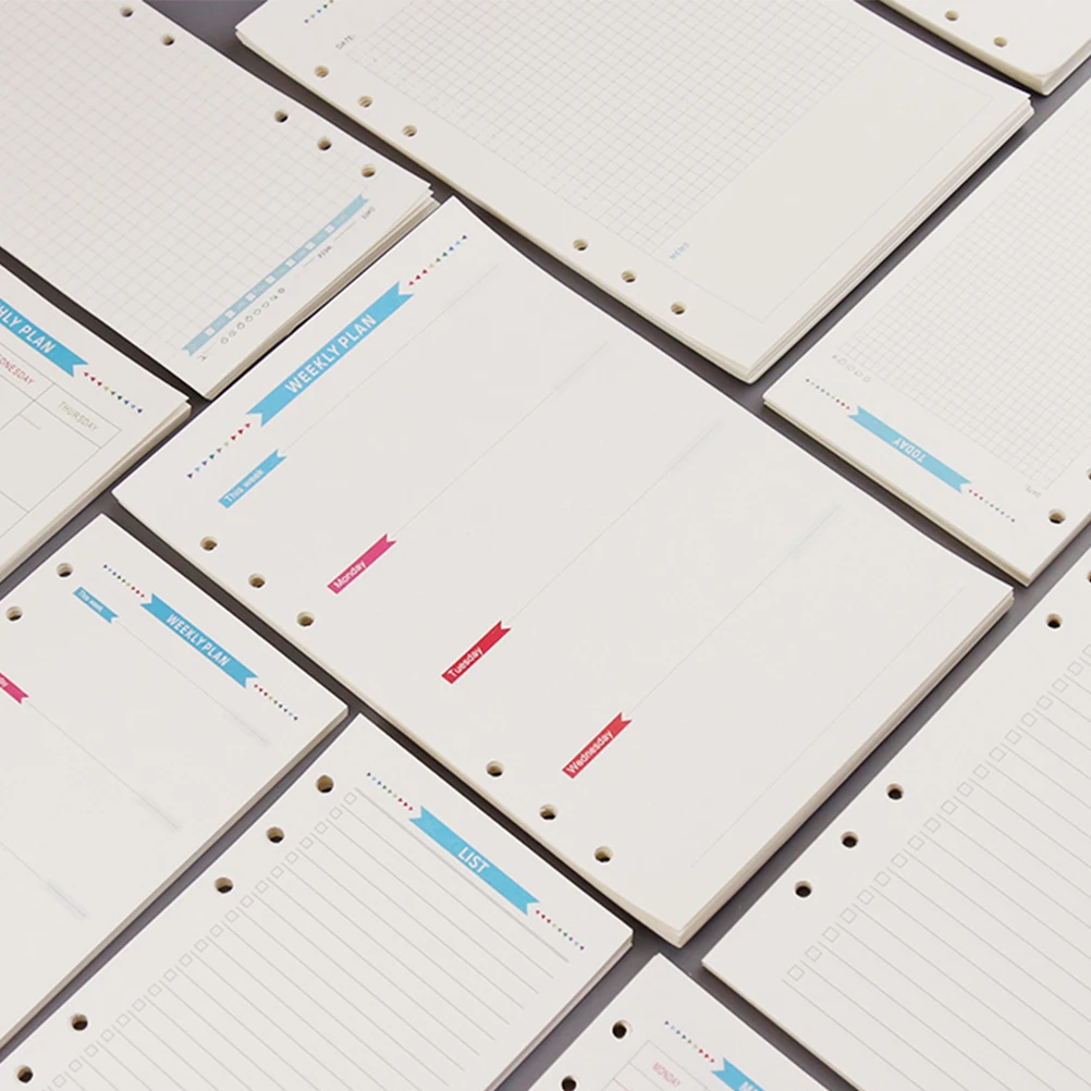 3 Leaf Paper Set A6 Monthly Weekly Planner Inserts for Notebook Smooth Writing Quality Material Daily Use