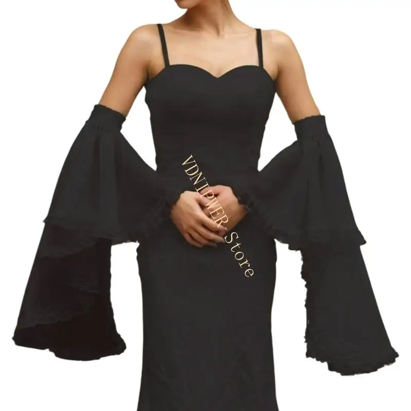 Decorative Arm Sleeves with Lace Trim Elastic Cuffs Arm Covers For Wedding Party D08E