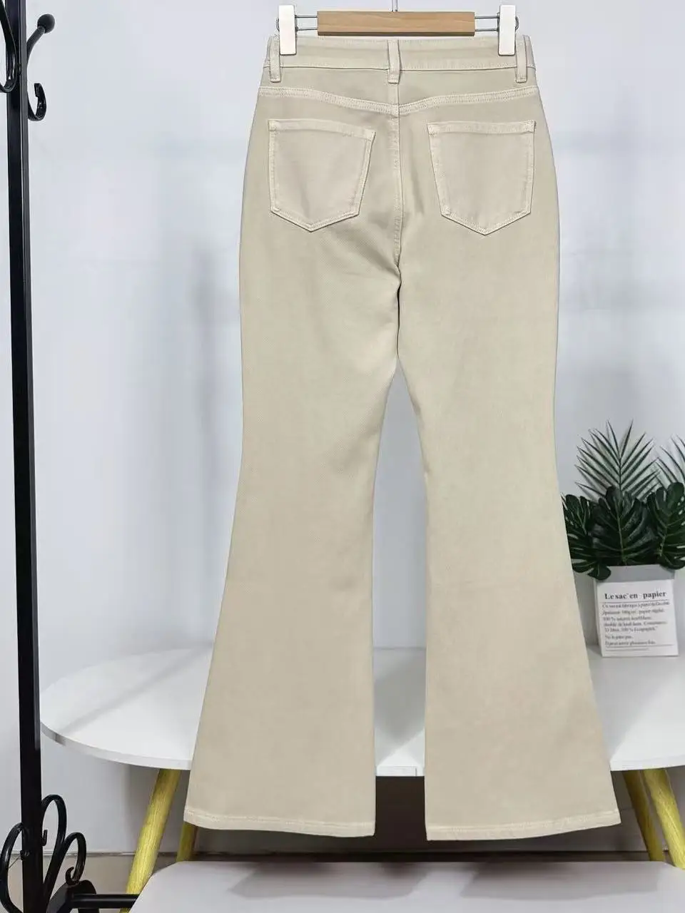High Waist Slim Fit Bell Bottom Jeans Commute Quality Cotton High Elasticity Spring Youth Jeans Bell Bottom Trousers