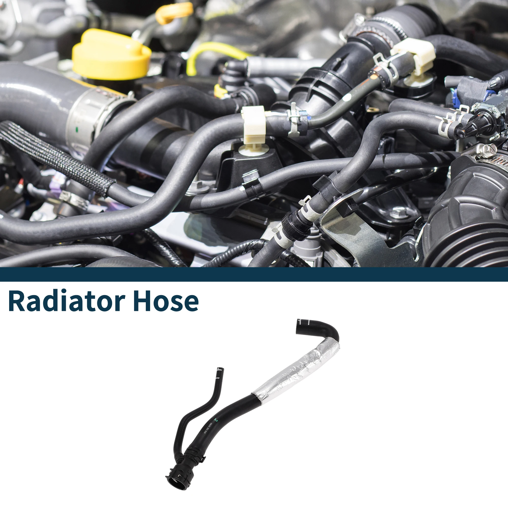 

UXCELL Radiator Hose Heater Hose No.3TD122157 for Volkswagen Passat 2014-2016 Rubber Warm Water Pipe Black 1 Pcs
