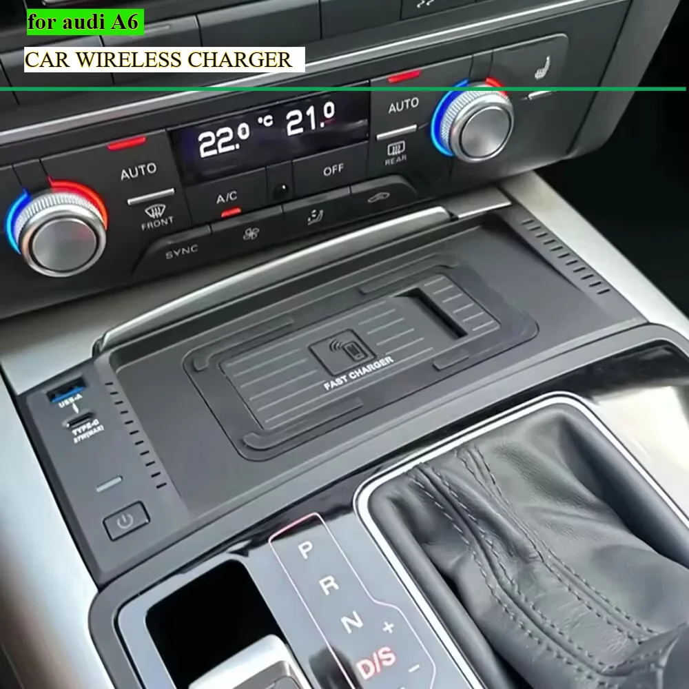 15w Car wireless charger for Audi A6 C7 A7 S6 RS6 S7 RS7 phone fast charging pad mobile holder charge accessories interior