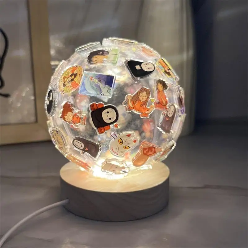 Veilleuse en patch acrylique pour enfants, lampe de table faite à la main, ornement de bureau Anime, lumière de bricolage, cadeaux de jouets drôles, Spirited Away Hot