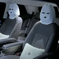 Car Headrest Cover for Tesla Car Seat Decoration Winter Cap Halloween Styling Balaclava 3Hole Mask Decals for BMW Benz