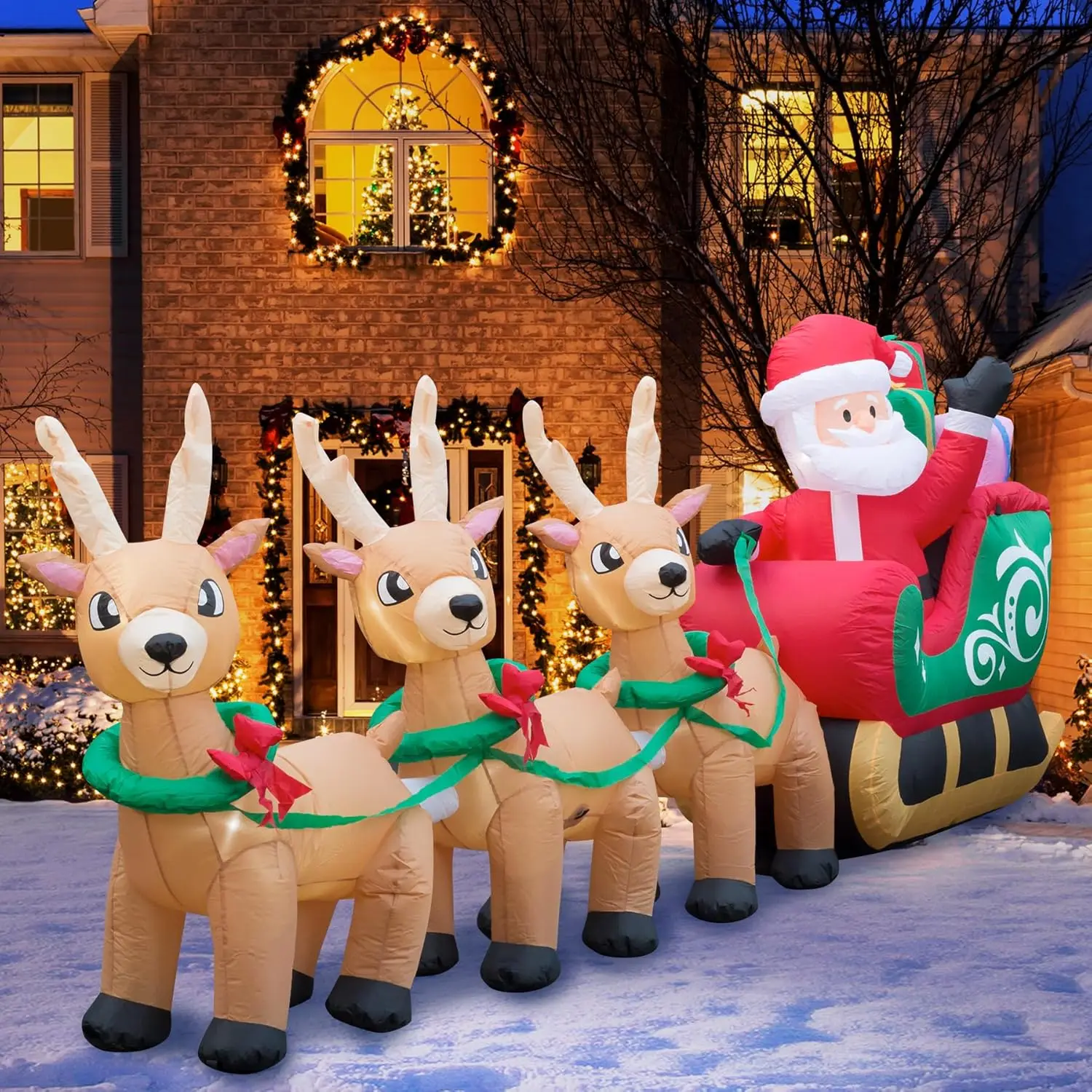 Outdoor Christmas Decorations Blow Up X-mas Decorations for Yard, Lawn & Garden Internal Lights & Built-in Fan image 5