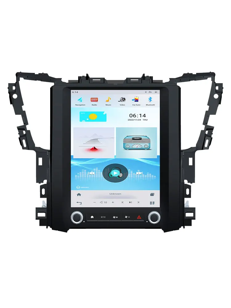 12.1-inch wireless Carplay Tesla screen car radio multimedia player, suitable for TOYOTA Alphard 2015- AH30 low and high