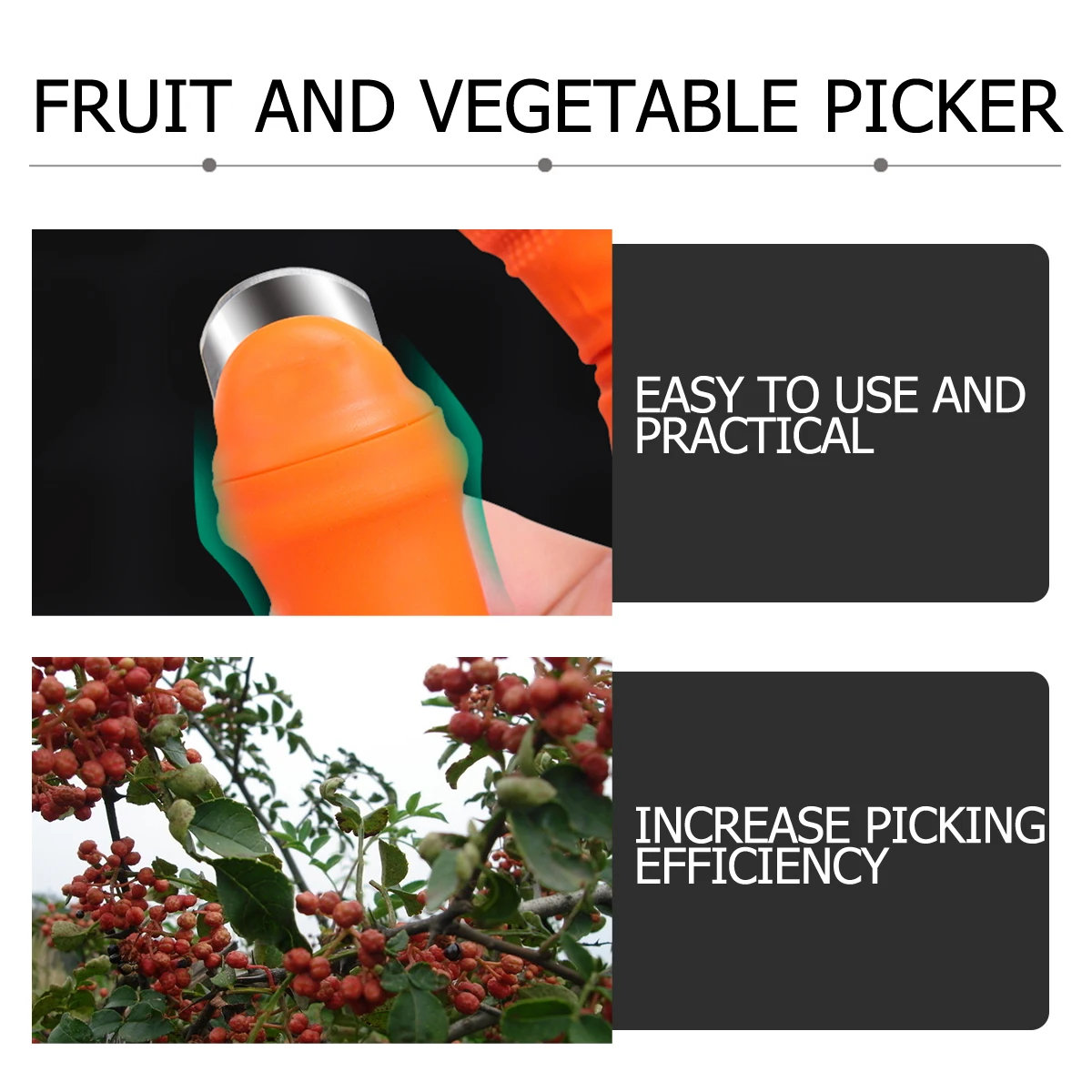 

1Set Finger Covers Thumb Cutters Silicone Pickers Vegetable Fruit Picking Tools Garden Protector