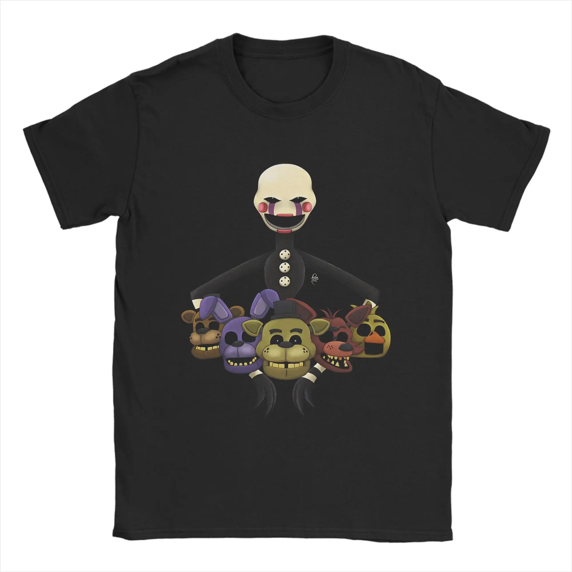 FNAFS Save Them Puppet  T Shirt Summer  Harajuku T Shirts Men's 100 Cotton O-Neck 4XL 5XL 6XL Clothes Short Sleeves Funny Tshirt