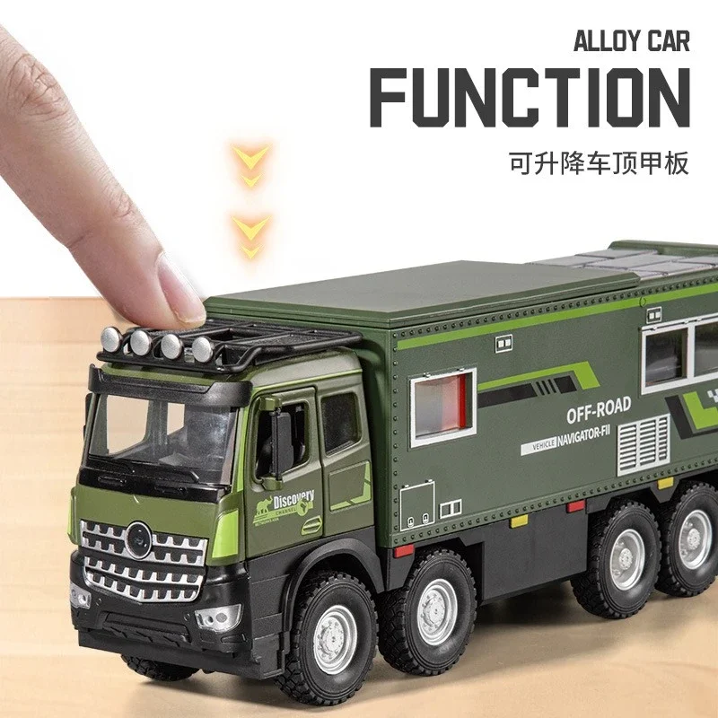 1:18 ノマジズム キャンピングカー RV モーターホーム おもちゃ モデルカー ダイキャスト プルバック トラック おもちゃ 車 モデル サウンドとライト付き 子供 男の子 女の子向け