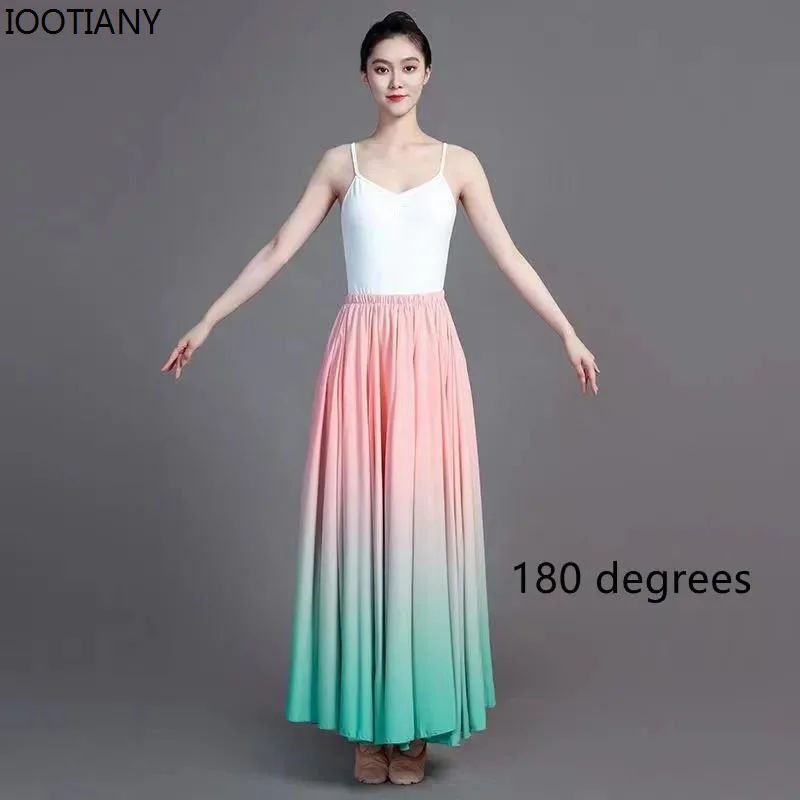 

Women Classical Dance Stage Showing Practice Skirt 360-720 Degree Flamenco Dancer Gradient Skirts Carnival Folk Dance Clothing