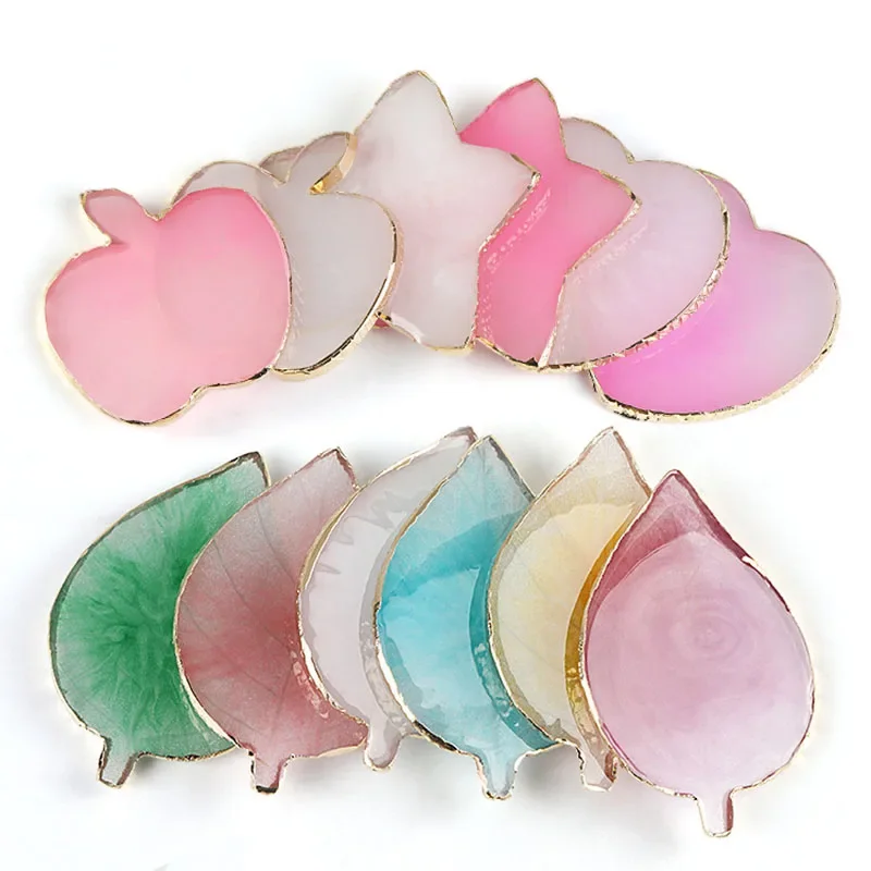 Resin Agate Stone Nail Art Palette False Nail Tips Mixing Color Drawing Pallet Gel Polish Display Shelf Manicure Tool