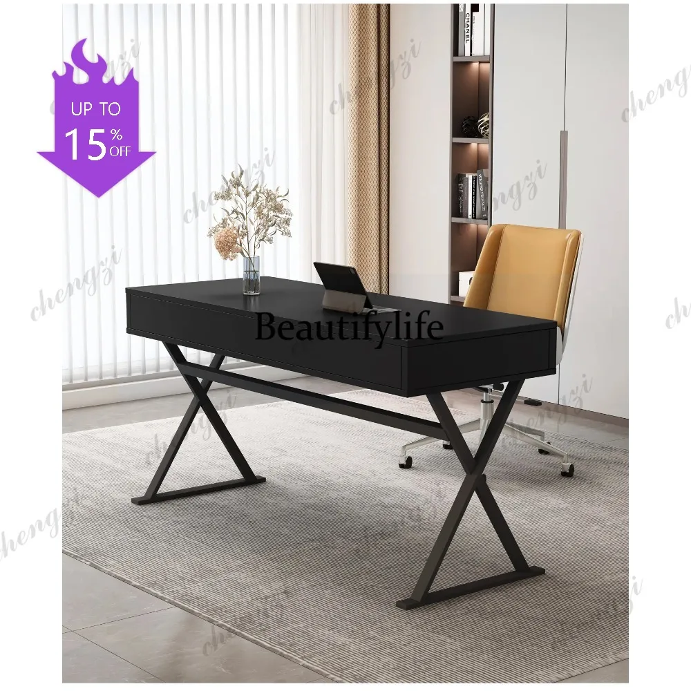 

07 Nordic modern simple computer desk small apartment bedroom study desk Solid wood minimalist escritorios de habitación Desks