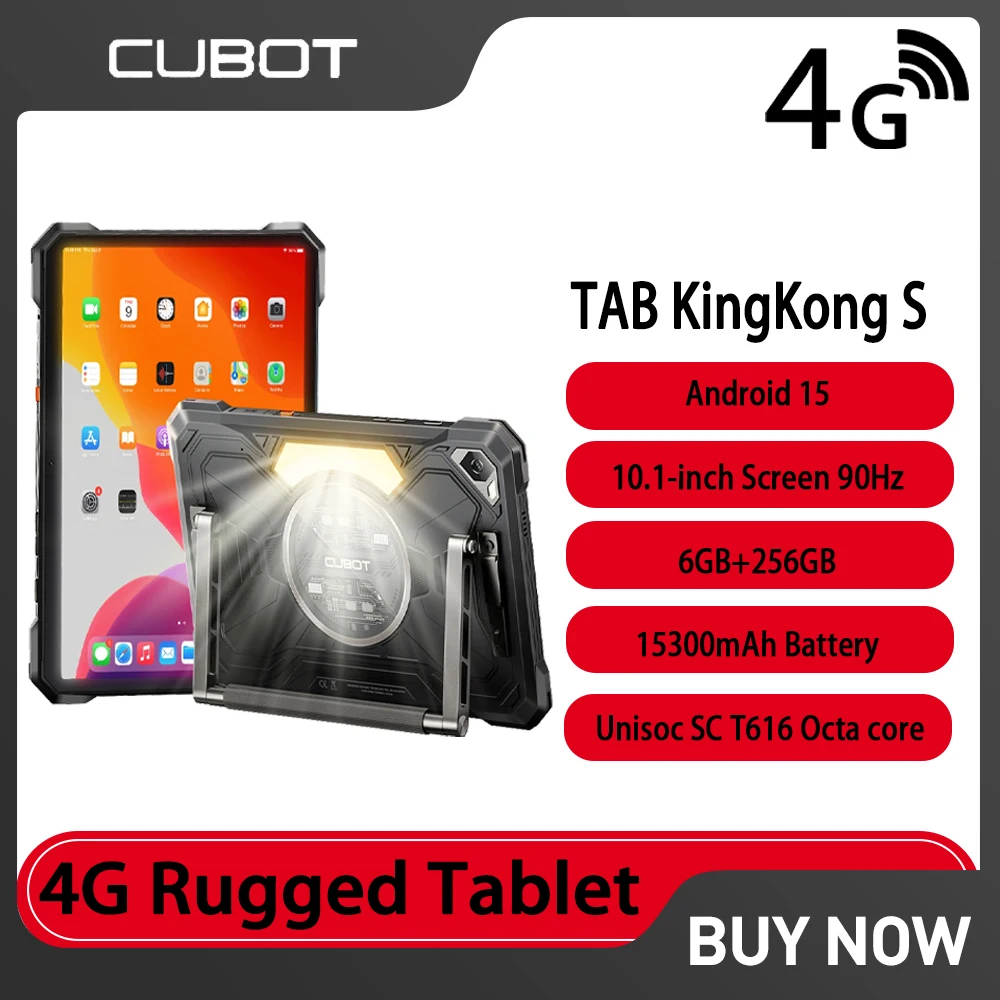 CUBOT TAB Kingkong S Android 15 4G Rugged Tablet Unisoc T616 4G GPS  10.1