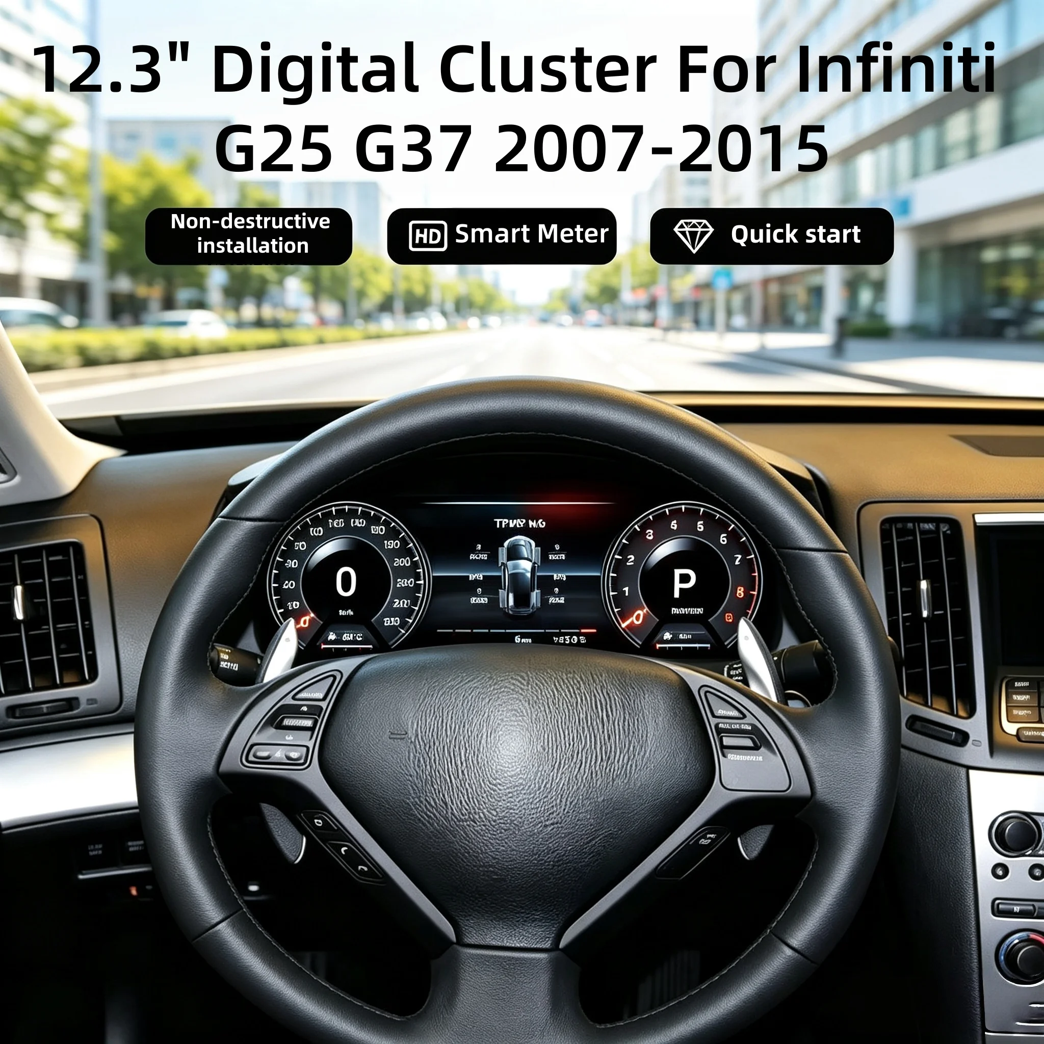 LCD Android Screen For Infiniti G25/G35/G37/FX35/QX70 Speedometer Car Digital Cluster Virtual Cockpit Dashboard Instrument Panel