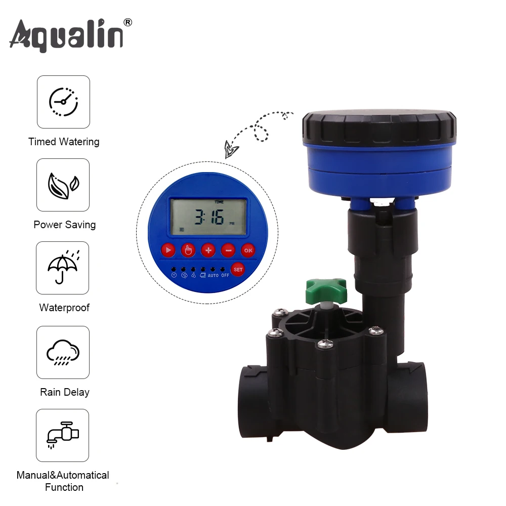 1 Station Garden Automatic Irrigation DC 3V Input Controller Water Timer Watering System Used with 9-12V DC Solenoid Valve#21873