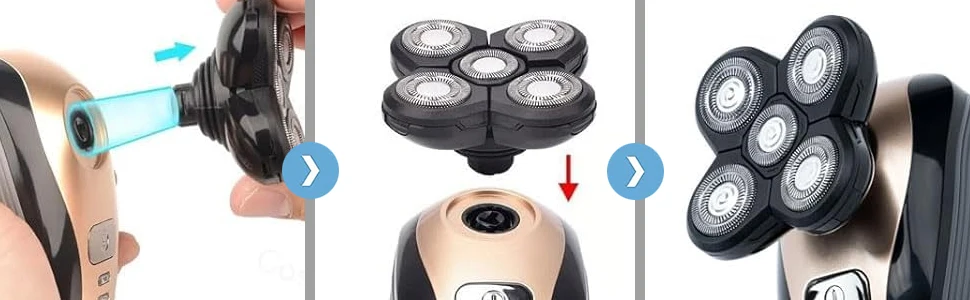 1 Packung Ersatzscherkopf Elektrorasierer 5D Unabhängig 5 Cutter Schwimmkopf Edelstahl Rasierklinge – Detail 5