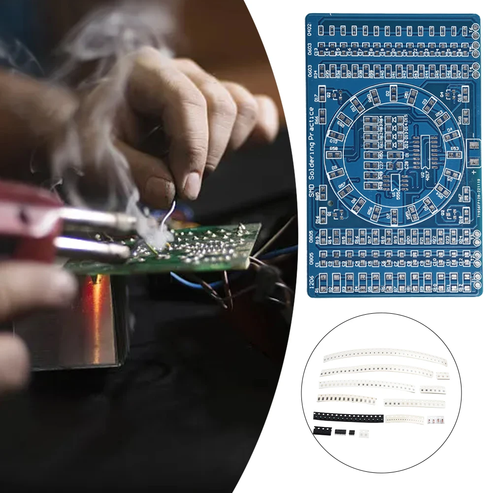 SMT Component Welding Practice Circuit Board Soldering DIY Resitor Diode Transistor Learning LED Electronic Training