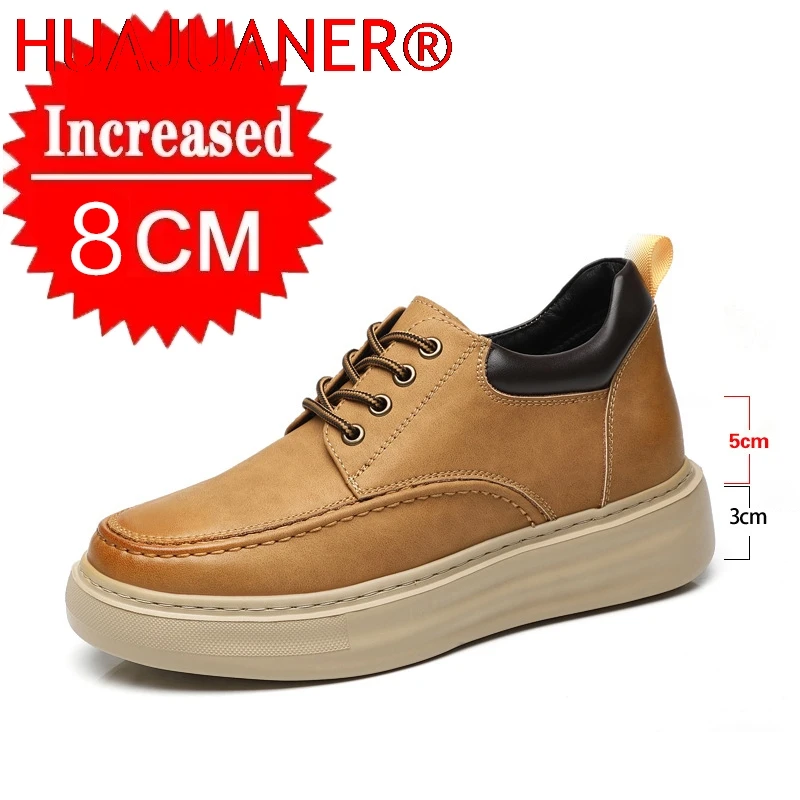 

Men's New Height Increasing Sports shoes Thick Soled Height Increasing Shoes Men's Height Increasing Leather Spring