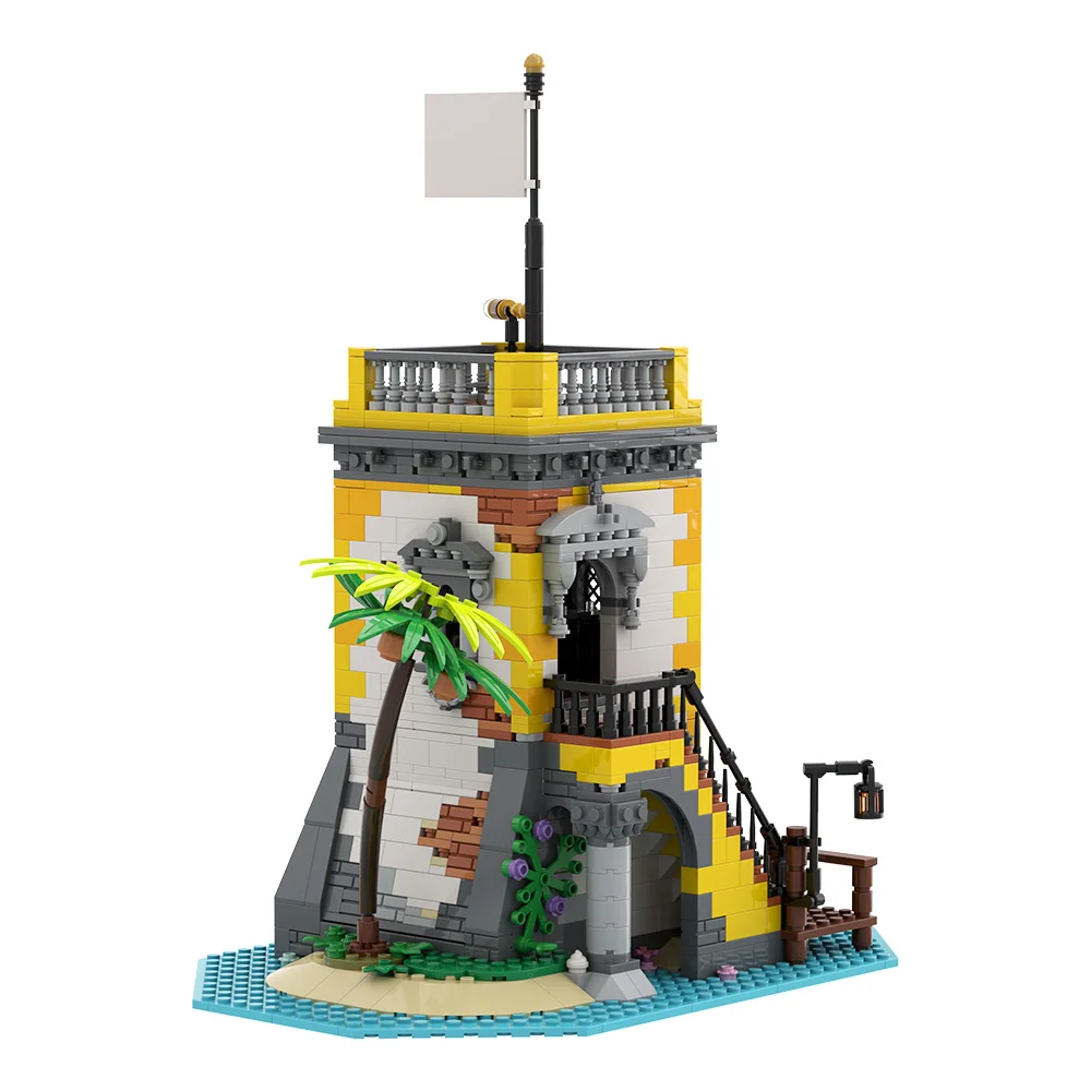 MOC Sabre Island arquitectura Anno Domini bloques de construcción modelo una isla tropical playa ladrillos juguete ensamblado regalo para niños