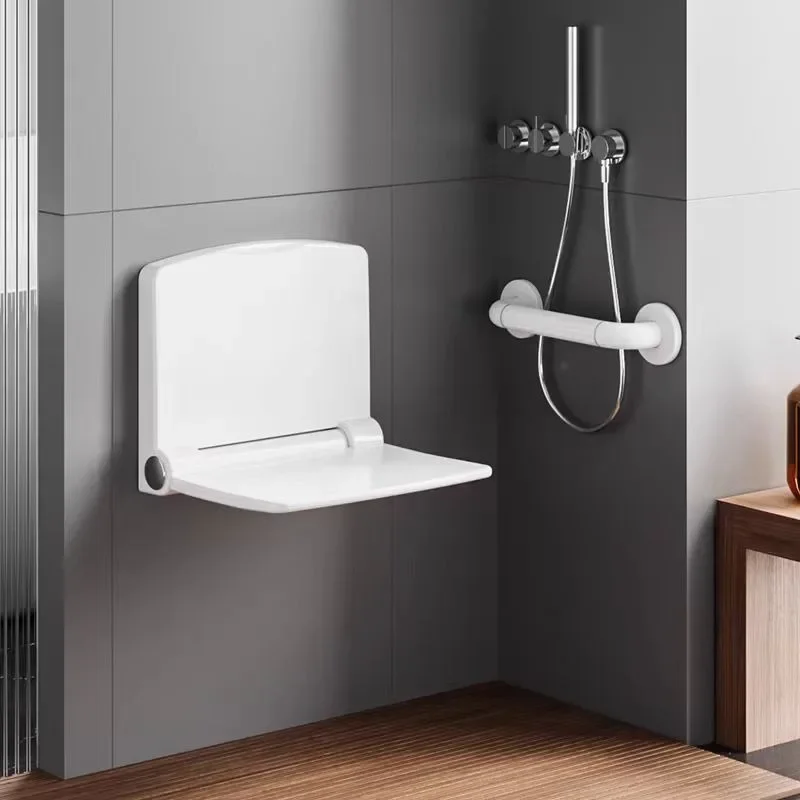Non-slip shower stool toilet bathroom bath special folding stool entrance wall-mounted