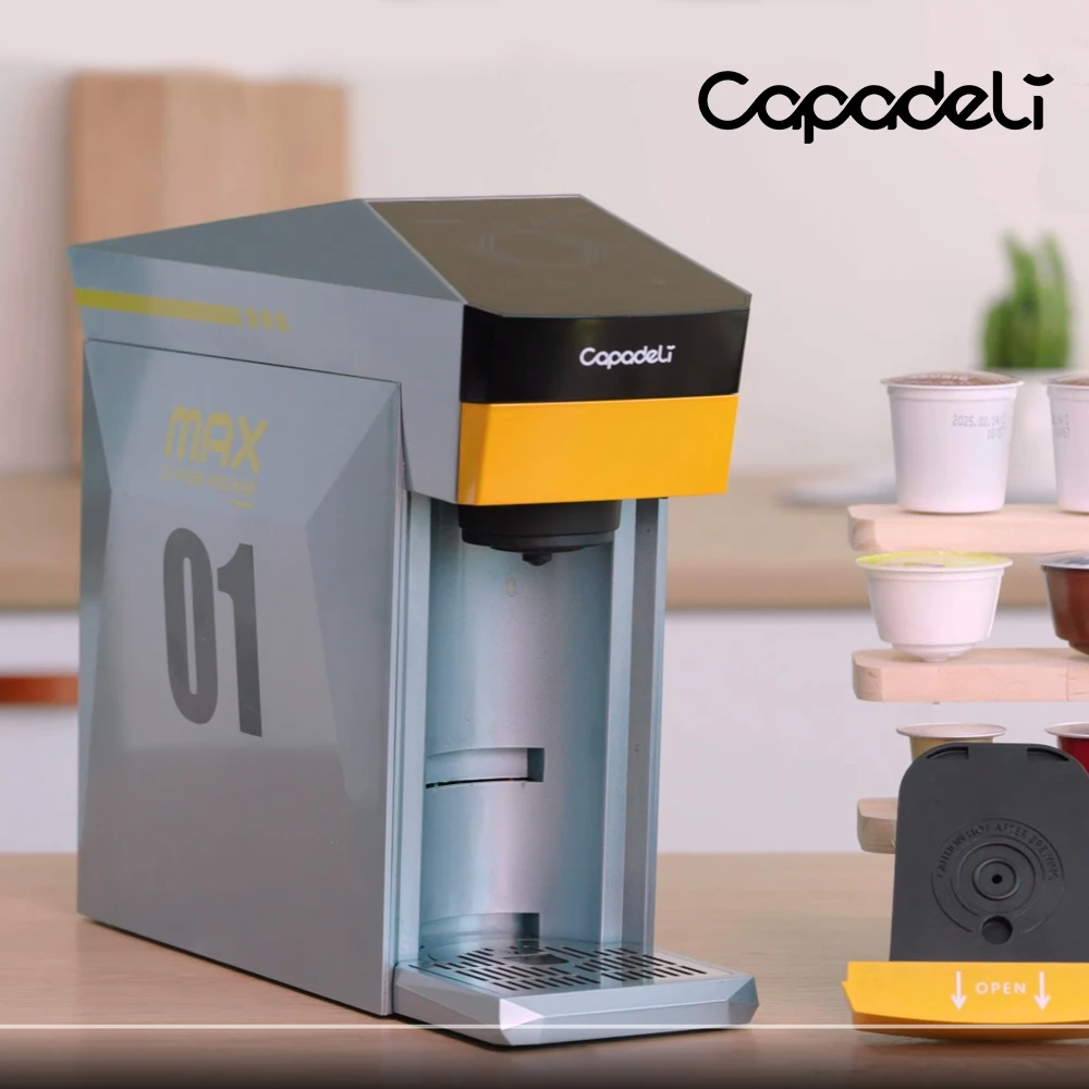 

Capadeli 4-in-1 Capsule Coffee Machine Compatible with Dolce Gusto & Nespresso Capsules Ground Coffee K-Cup 19Bar Pressure