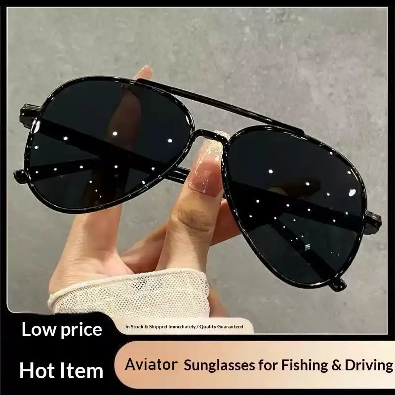 Classic Aviator Sunglasses UV Protection Shades Men and Women New HD Glasses Driving Large Eyeglasses