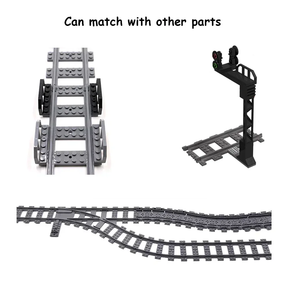 53400 Building Blocks City Trains Tracks Soft Curved Rails Adjustable Building Block Creative Models Toys For Kids Gift