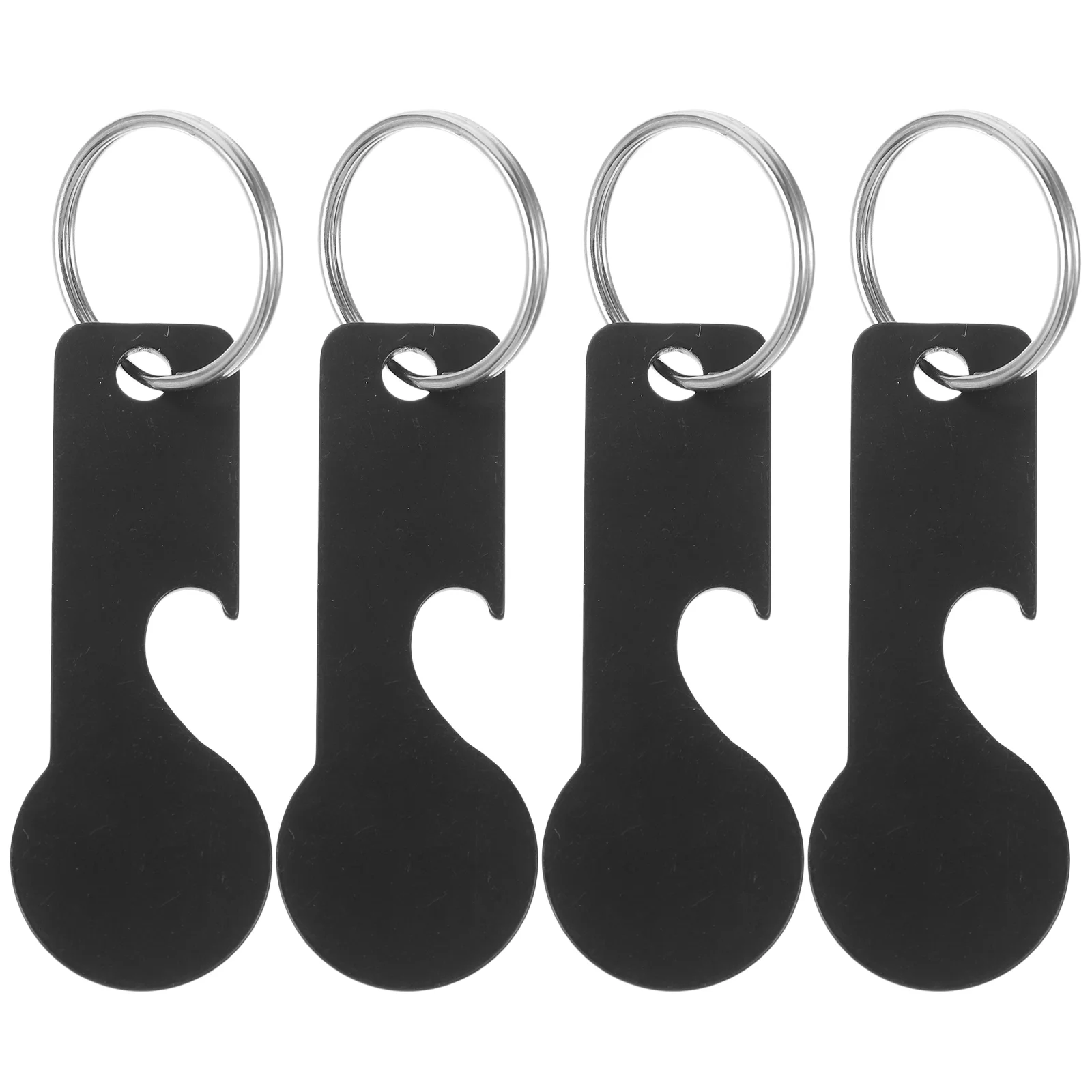 4 Pcs Trolley Token Keychain Cart Stainless Steel Remover Keyring Shopping Carts