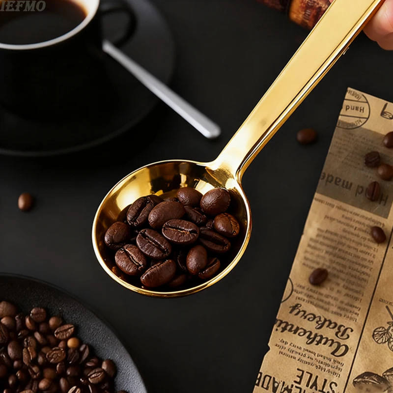 Stainless Steel Measuring Spoons Set Multi-purpose for Coffee Flour Sugar with Sealing Clip Food  Measuring Scoop Kitchen Gadget