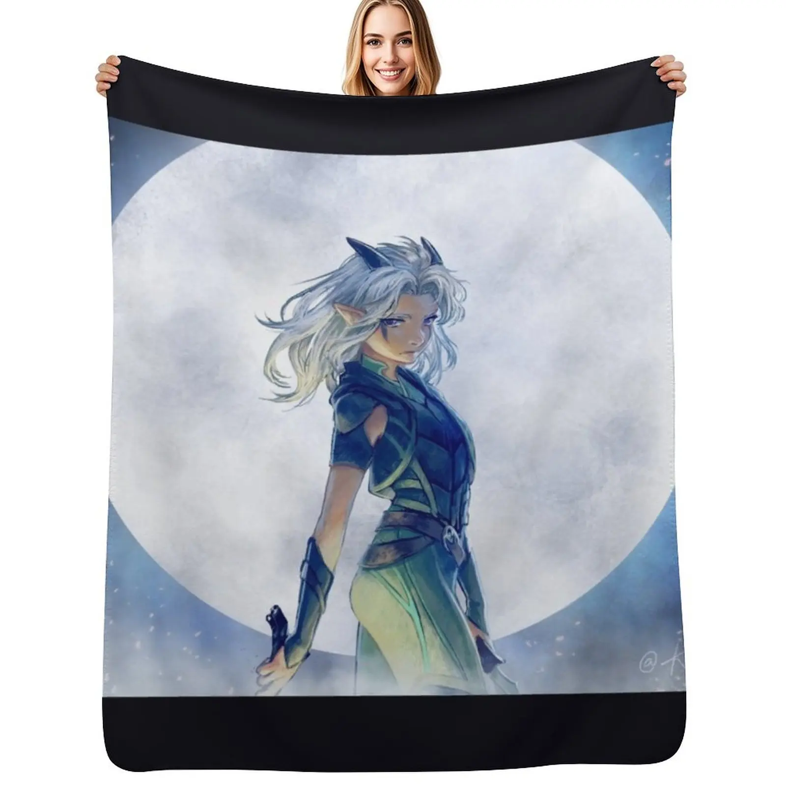 

Rayla and Moon Throw Blanket Ultra Plush Cozy Blanket for Napping Sleeping