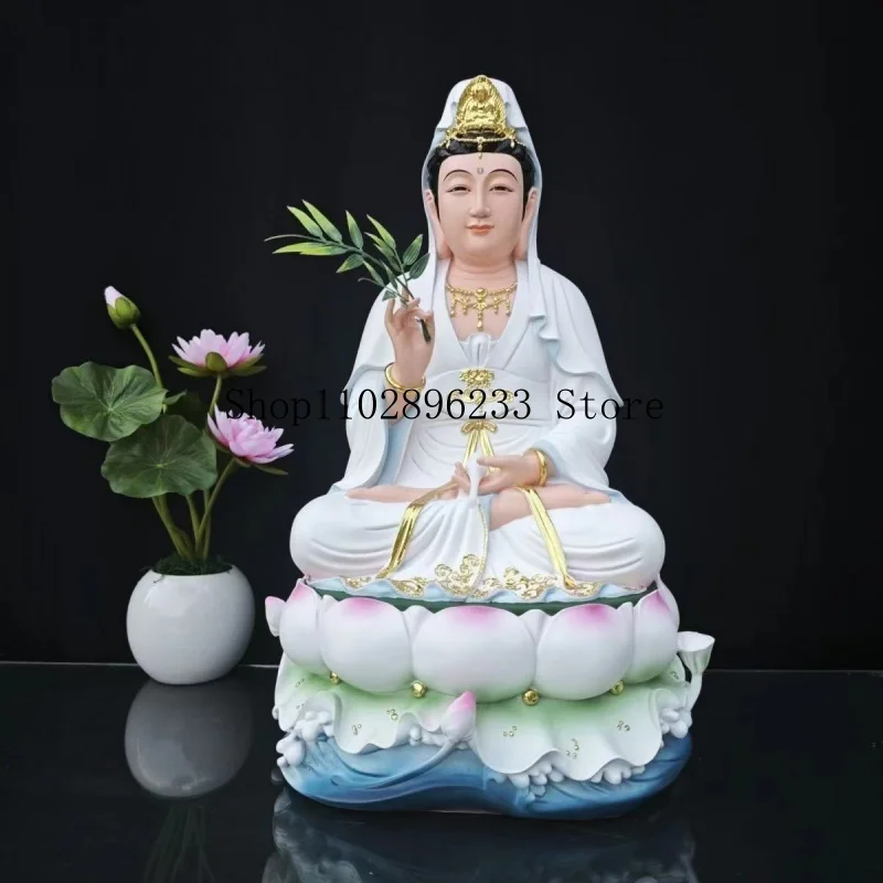 Guanyin Bodhisattva, Guanyin, and the Three Saints of Saha World – a set of ceramic and resin Buddha statues for display, wholes
