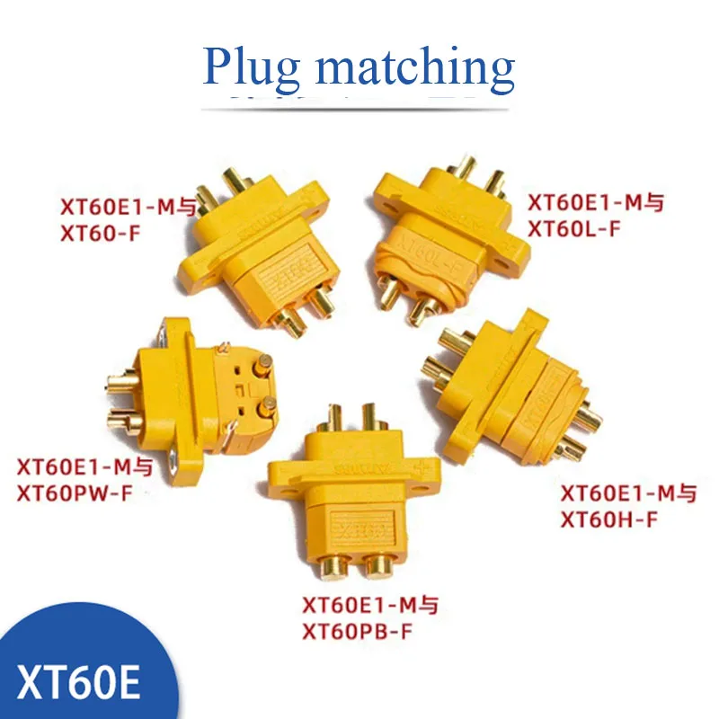 30A XT60E-M Plug Wire High Current Energy Storage Fixed Panel Socket Electric Scooter Lithium Battery Power Connector wigh Cable