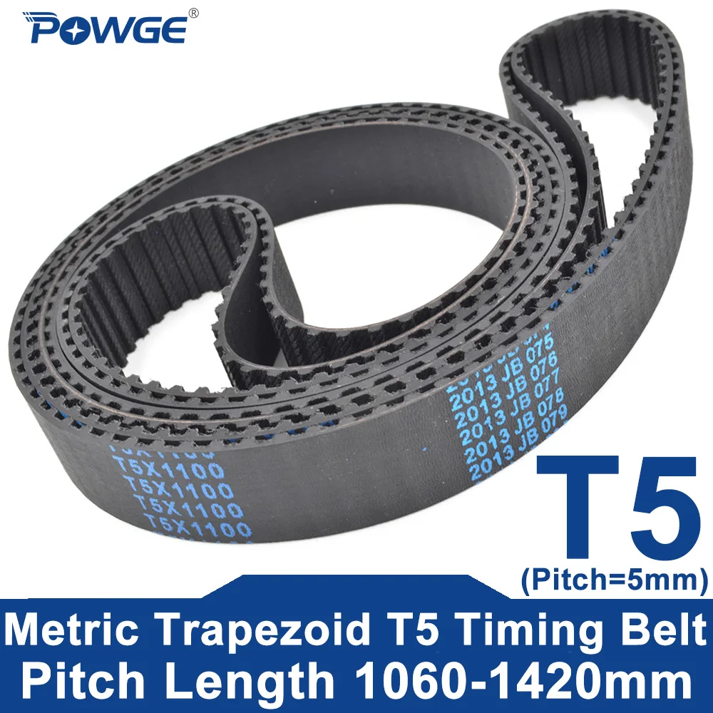 POWGE T5 Timing Belt Lp=1060-1420mm 1075 1090 1100 1115 1125 1140 1150 1200 1215 1230 1250 1560 1270 1275 1280 1300 1325 1335