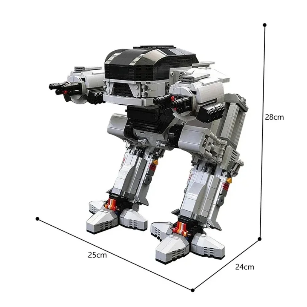 1483Pcs RoboCop UCS scale ED-209 Robot Police Model Bricks Movie Military Combat Mecha Building Bricks Toys Suit For Collection